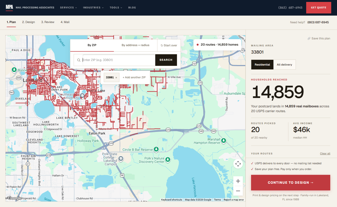 MPA EDDM Route Planner tool